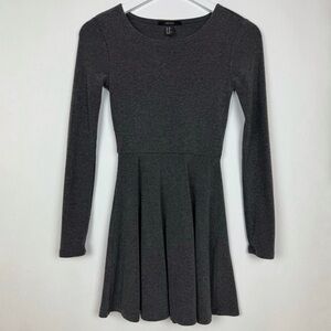 Forever 21 Mini Dress Long Sleeve Dark Charcoal Gray Size XS